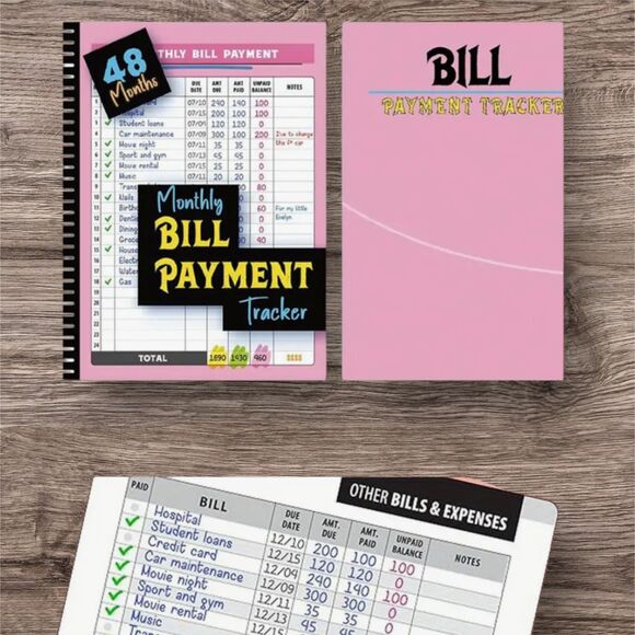 4-Year Bill Tracking Notebook | Monthly Budget Planner | Expense Log Book | - Picture 5 of 7